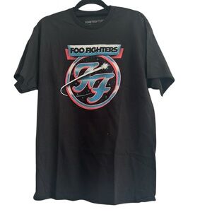 Official Foo Fighters Comet Logo Graphic T-Shirt Black Rock Band Tee Size Large